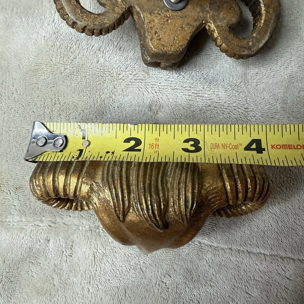 Resin Ram Gold Hardware Handles door cabinet knobs set of 3‎